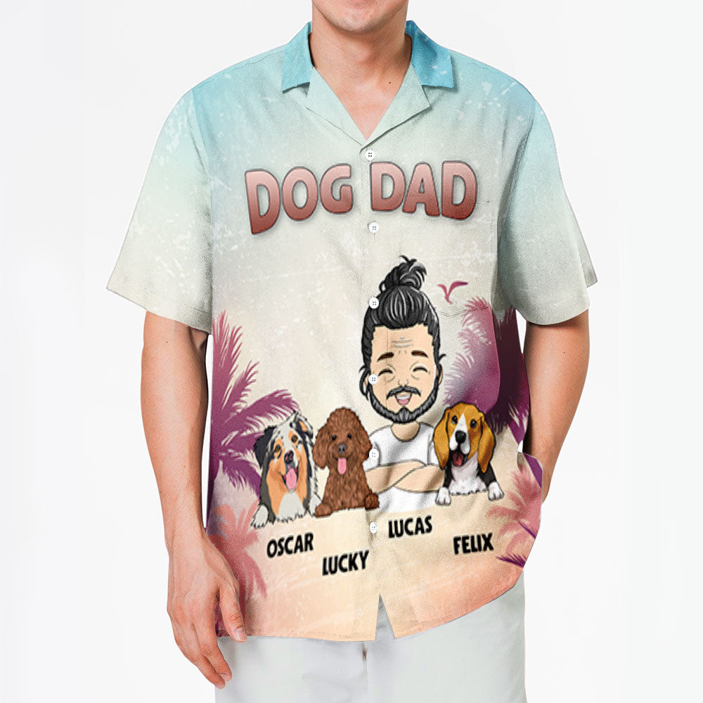 Summer Dog Dad - Personalized Custom Hawaiian Shirt