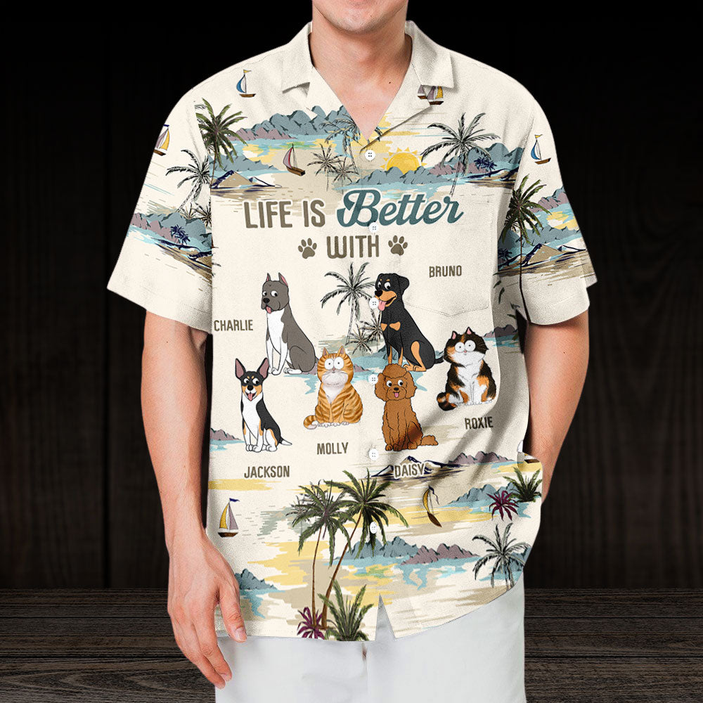 Better Life With Pet - Personalized Custom Hawaiian Shirt