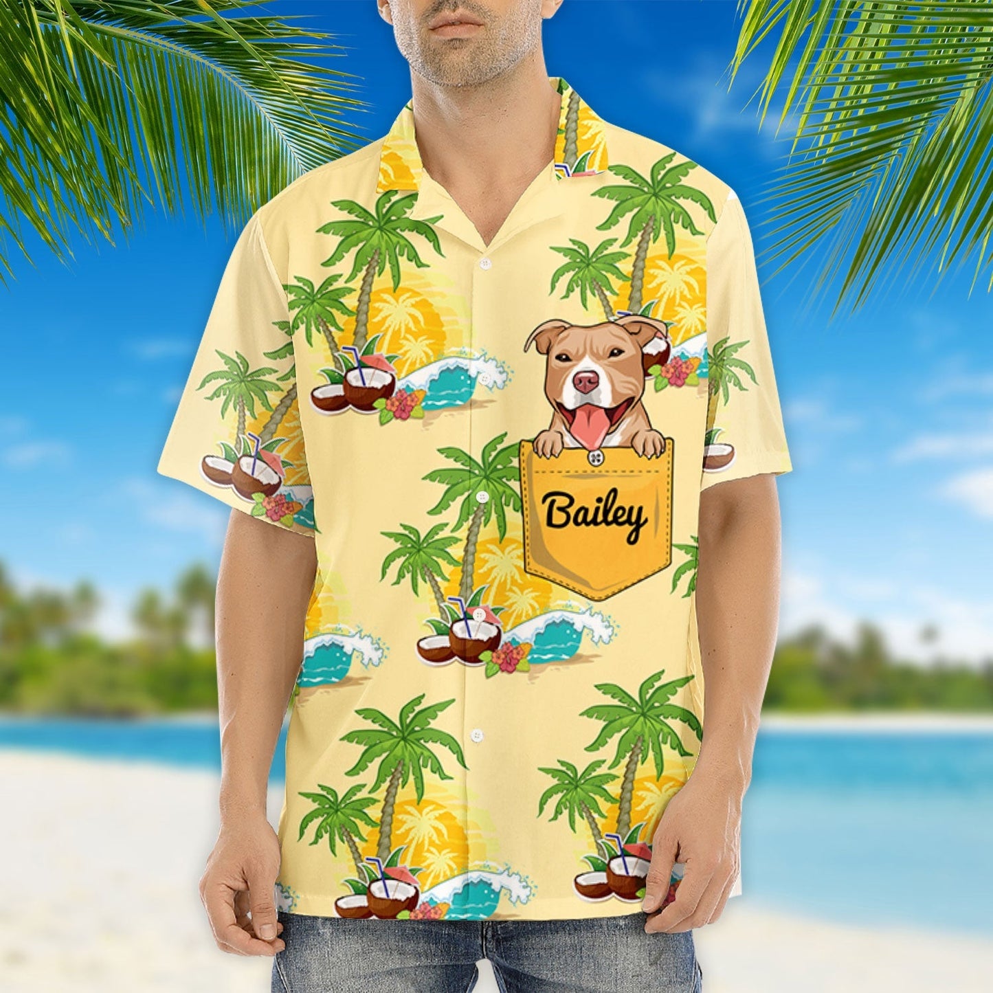 Pocket Dog - Personalized Custom Hawaiian Shirt