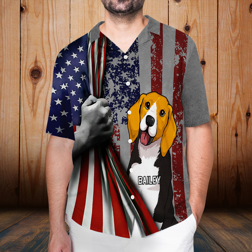 American Proud Dog - Personalized Custom Hawaiian Shirt
