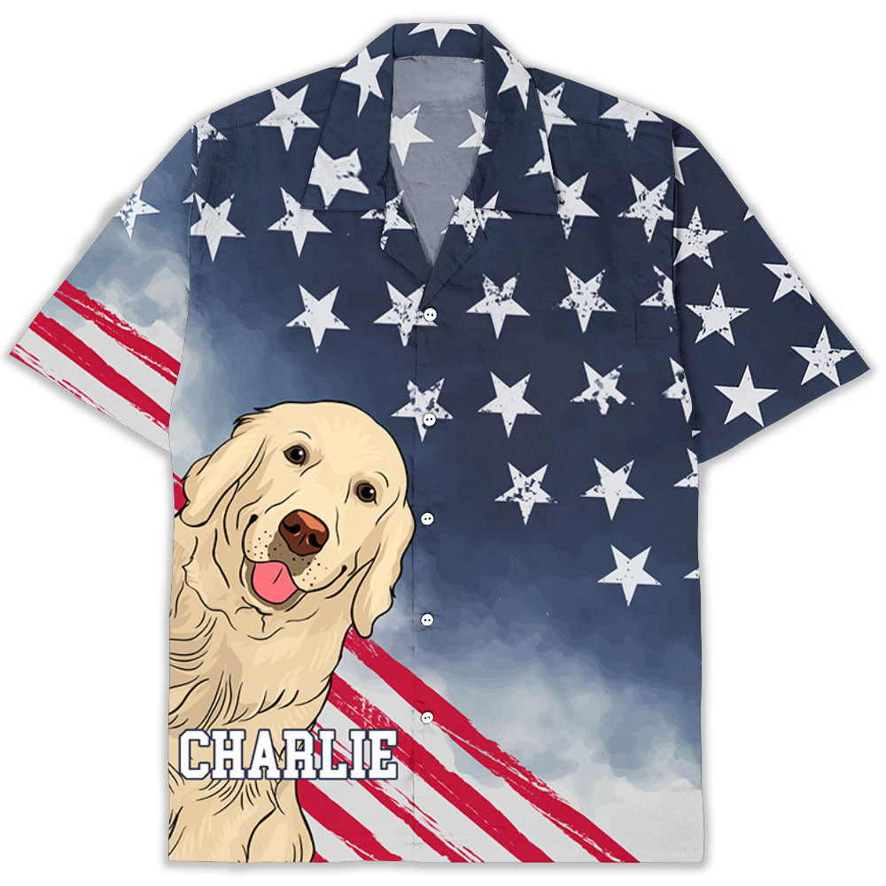 Dog American Flag - Personalized Custom Hawaiian Shirt