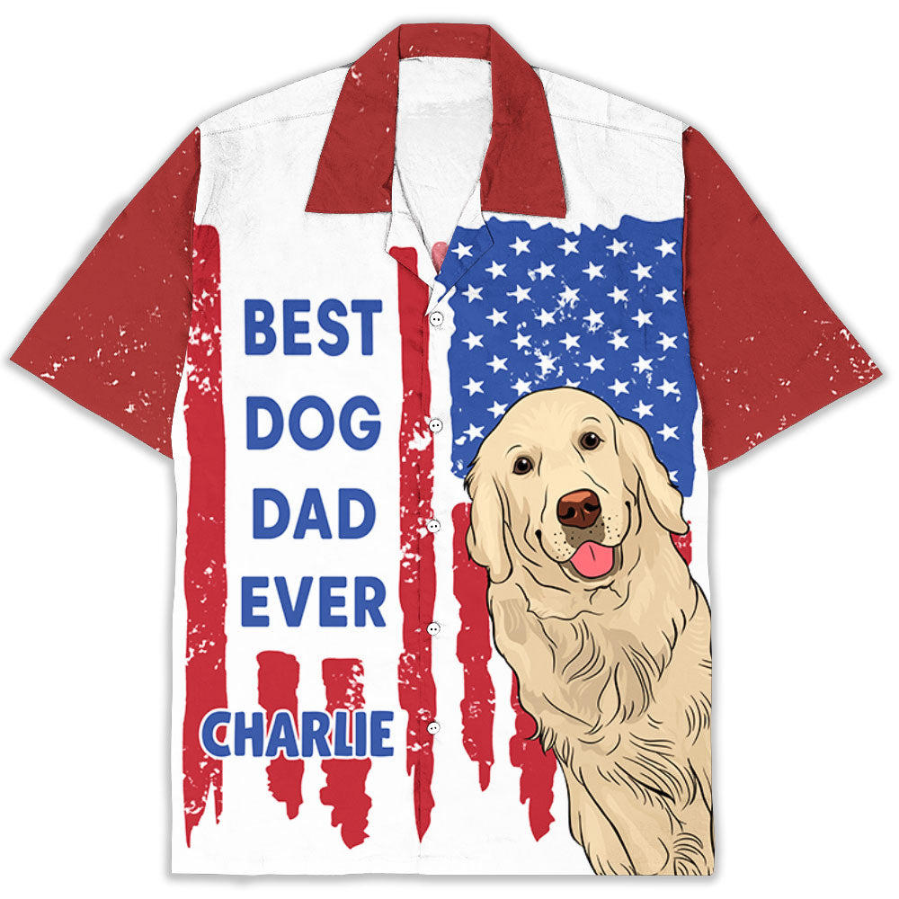 American Best Dog Dad - Personalized Custom Hawaiian Shirt