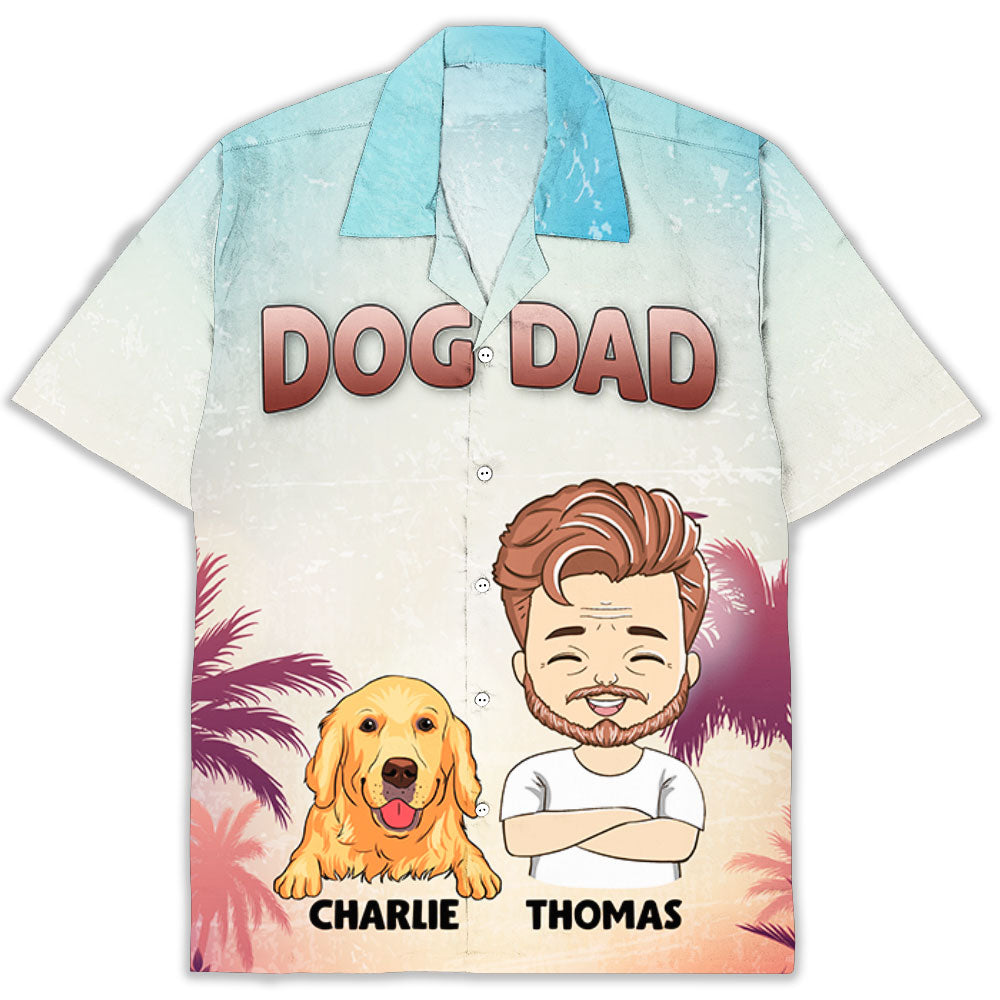 Summer Dog Dad - Personalized Custom Hawaiian Shirt