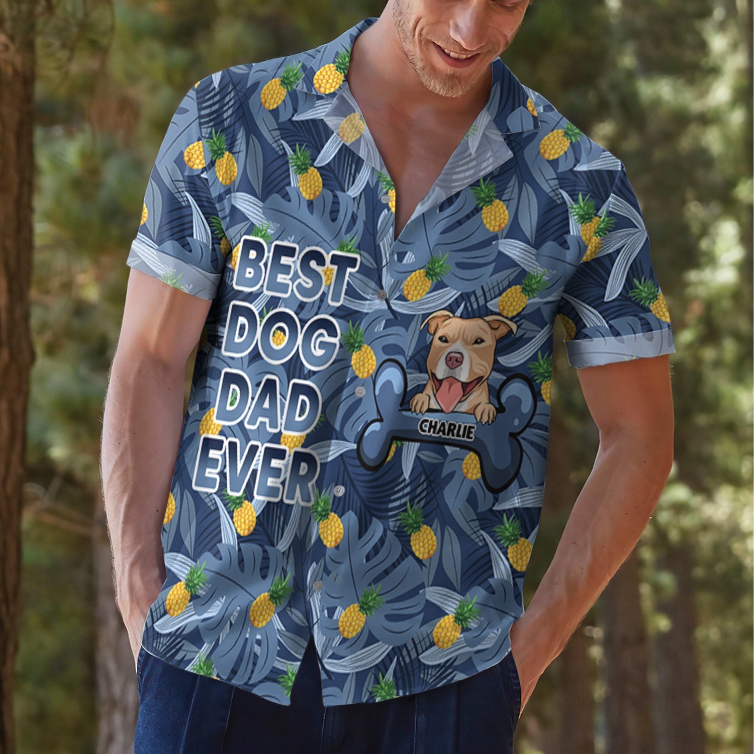 Best Dog Dad Hawaiian - Personalized Custom Hawaiian Shirt