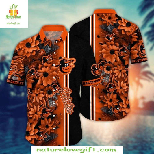 Baltimore Orioles Hawaiian Shirt Floral Print MLB Baseball Apparel