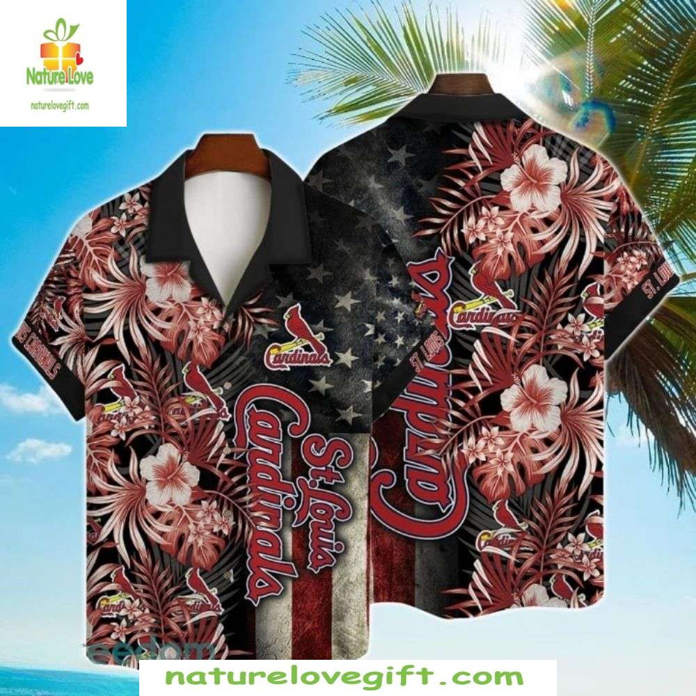 St Louis Cardinals Hawaiian Shirt Tropical Night Blossom Baseball Apparel