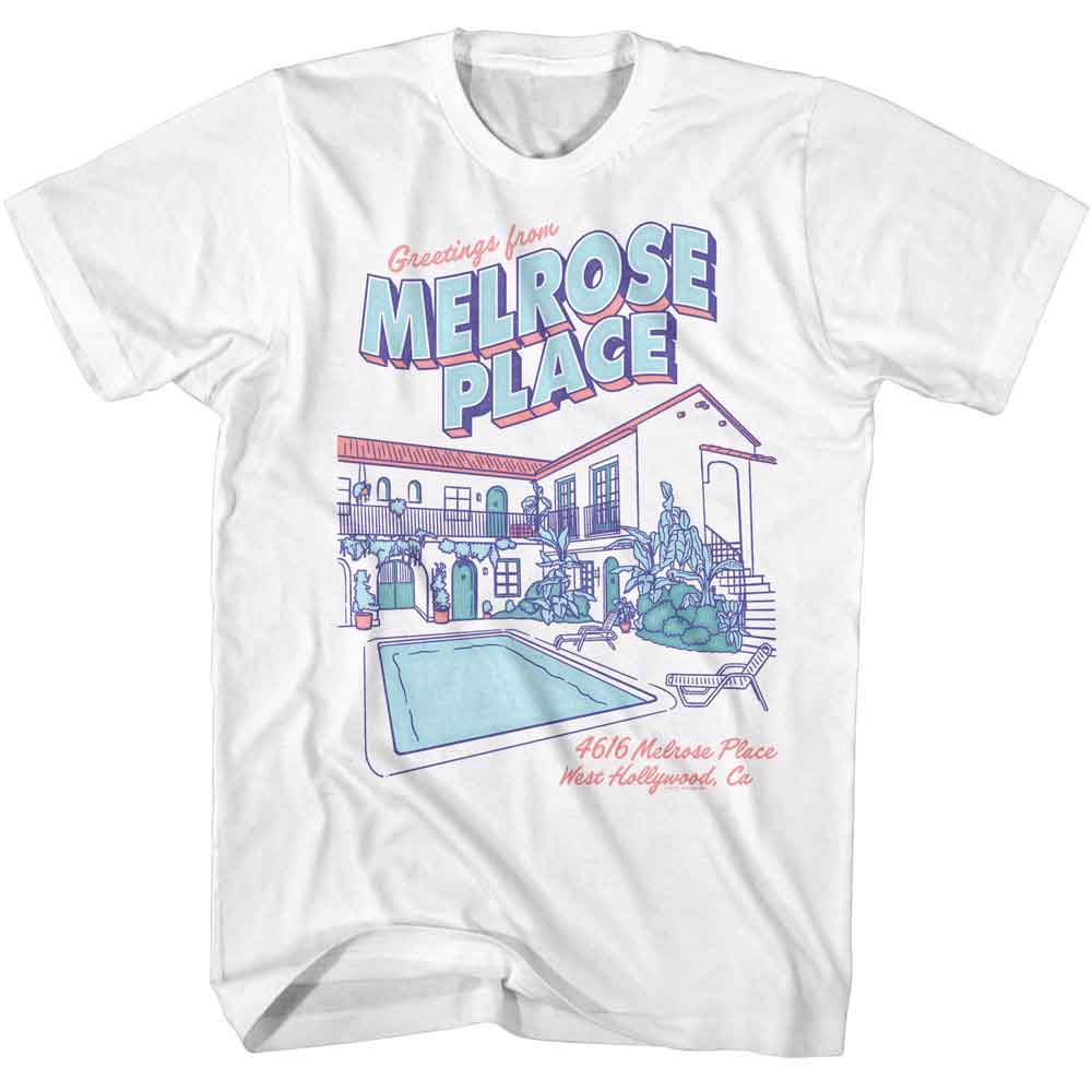 Melrose Place - Postcard Apartment - American Classics - Solid White Adult Short Sleeve T-Shirt