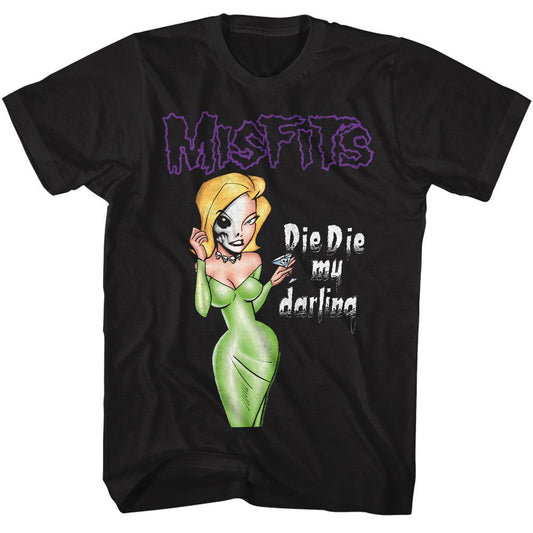 Misfits - Die Die My Darling - American Classics - Solid Black Adult Short Sleeve T-Shirt