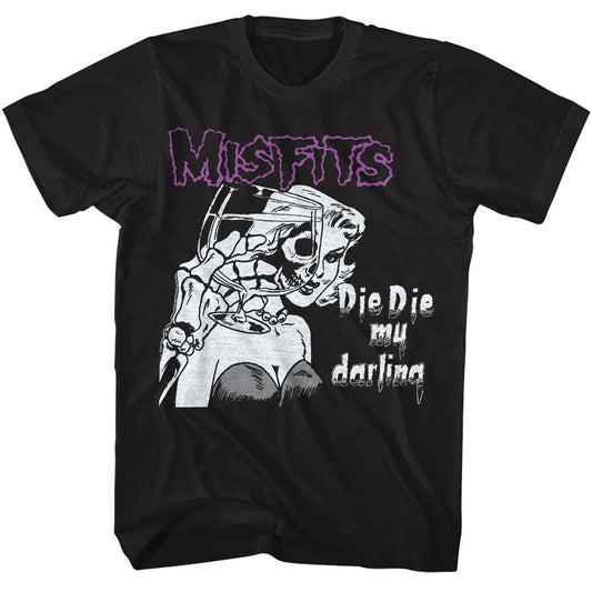 Misfits - Die Die - American Classics - Solid Black Adult Short Sleeve T-Shirt