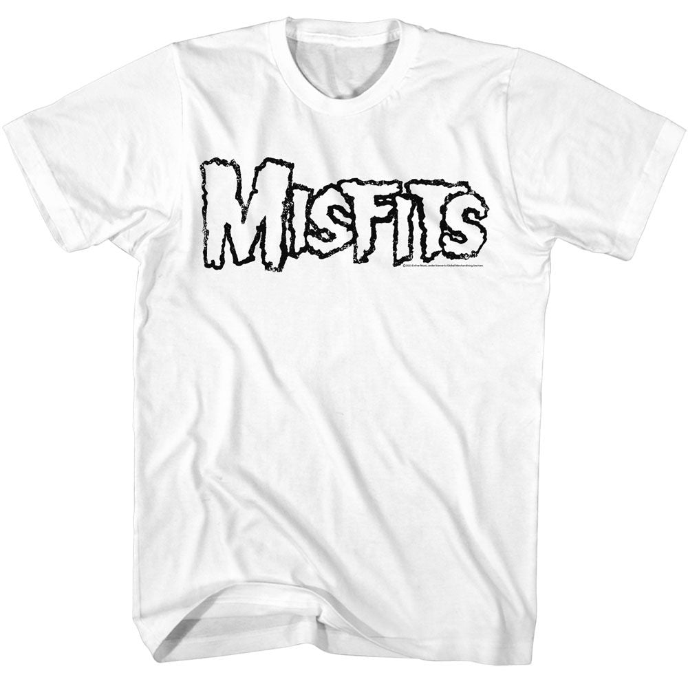 Misfits - Logo Outline - American Classics - Solid White Adult Short Sleeve T-Shirt