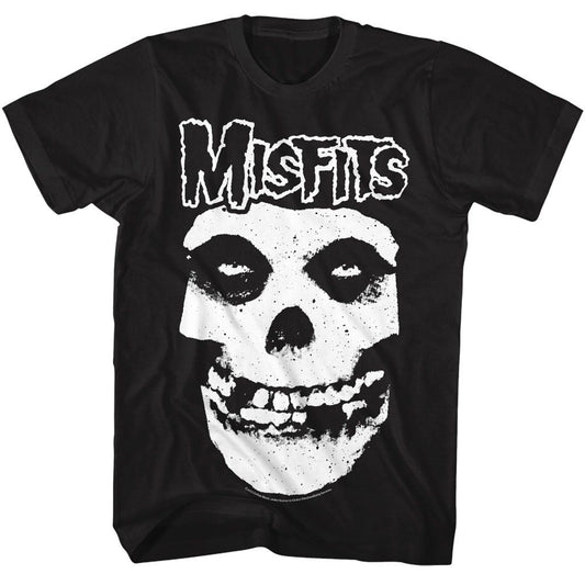 Misfits - Logo Outline Skull - American Classics - Solid Black Adult Short Sleeve T-Shirt