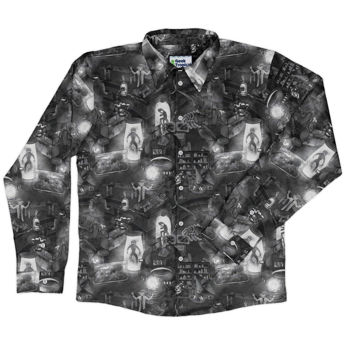 Mad Lab Midnight Long Sleeve Button Up Shirt