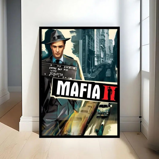Mafia 2 Poster-Gaming print-Game Room Wall Decor-Game Theme Printed Poster-Video Game Art-Perfect Game Gift-Framed and Unframed