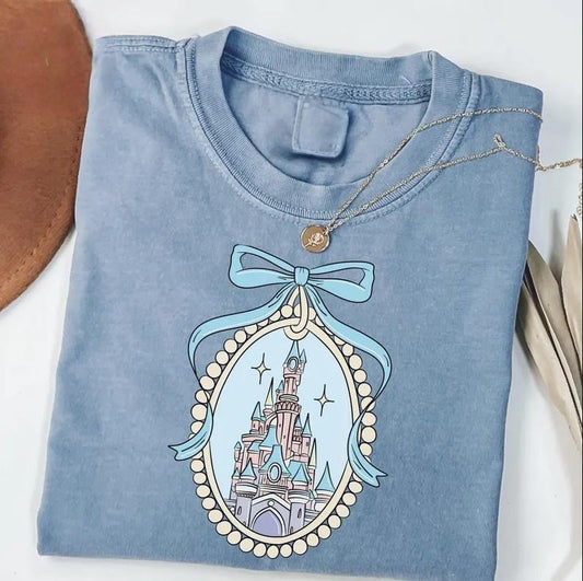 Magical Castle with Blue Coquette Shirt, Magical Princess Castle Sweatshirt, Girl Trip, Family matching shirt, birthday...