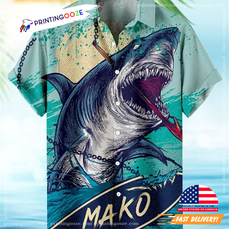 Mako Great White Shark Hawaiian Shirt