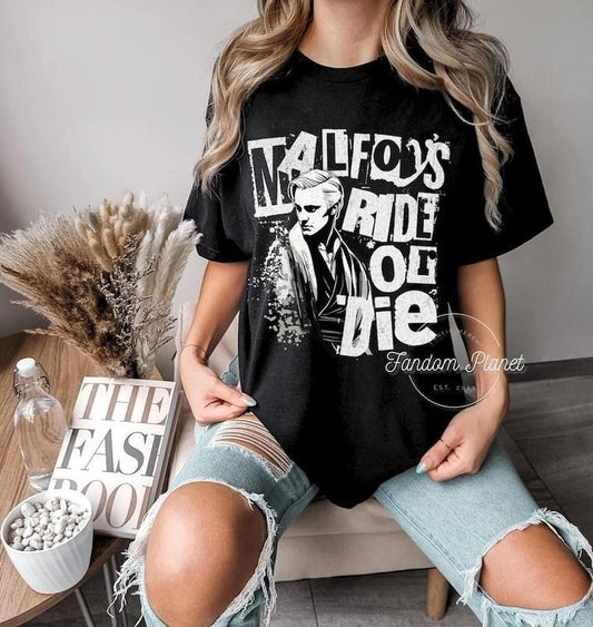 Malfoy Ride or Die Bookish  Tee, Draco Tshirt, Manacled T-Shirt, Bookish gift, Manor Sweater,Manacled Merch,Fandom...