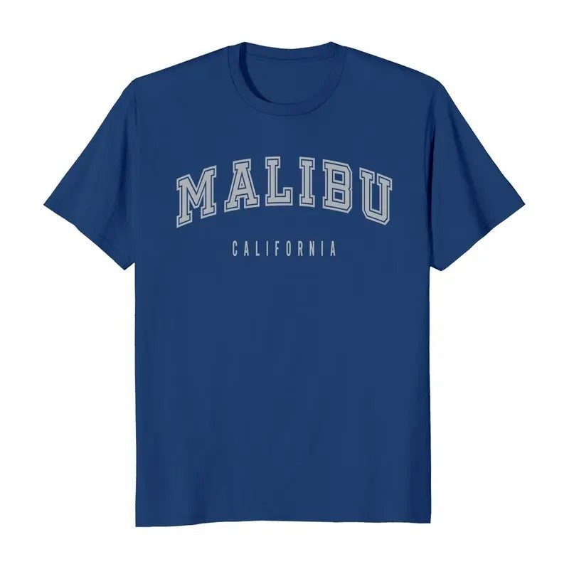 Malibu California Classic Short Sleeve Men's T-Shirt Casual Cotton