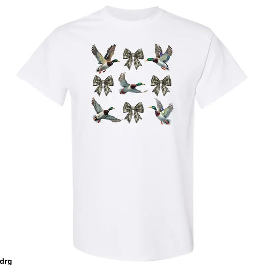 Mallard Duck and Camo Bow T-Shirt, Lightweight and Stylish Hunting-Themed Apparel for Outdoor Enthusiasts, Comfortable ...