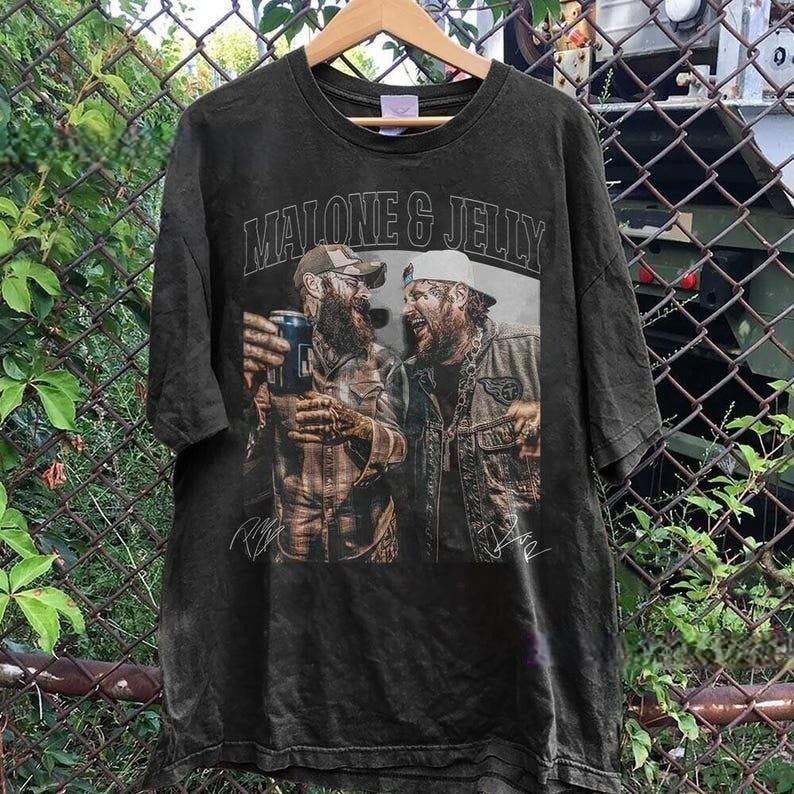Malone & Jelly Shirt, 90s Retro Rap Hip Hop Unisex Shirt Streetwear Fashion Clothing, Gift for Fans Hoodie, Sweatshirt