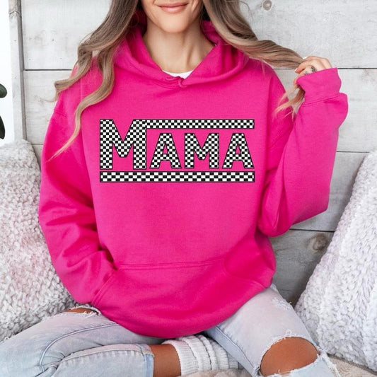 Mama Checkered Crewneck Sweatshirt Gildan T-Shirts, Hoodie | InkThreadWorks.com