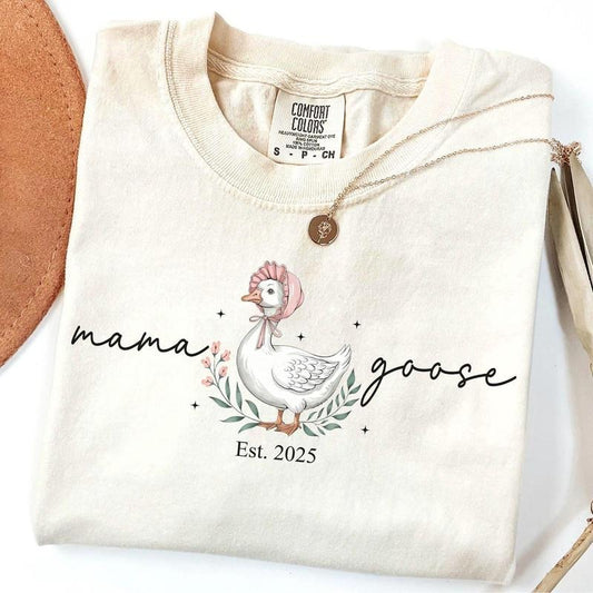 Mama Goose Shirt, Mama Silly Goose Shirt, Auntie Goose Shirt, Mothers Day Gift, Pregnancy Shirt Bow, Gift For Mama, Daddy...