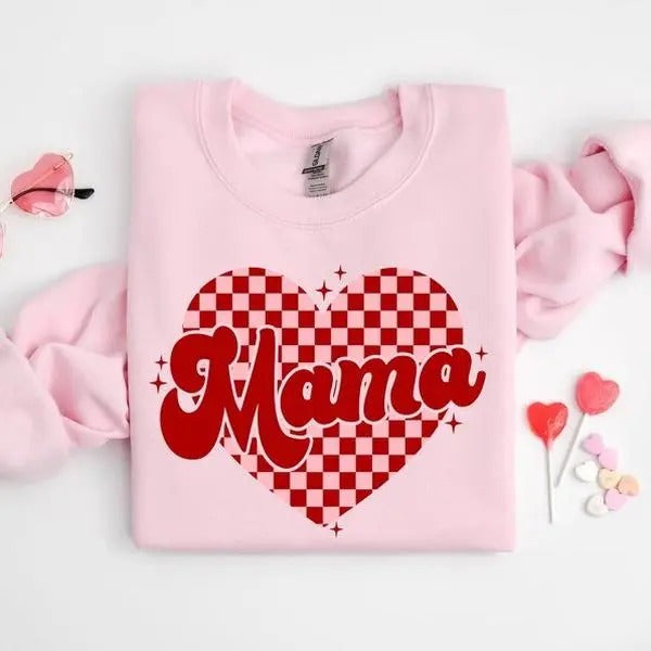 Mama Heart Sweatshirt, Valentines Day Shirt, Mama Valentine Shirt, Mama Shirt, Love Shirt, Cute Valentines Shirt,...
