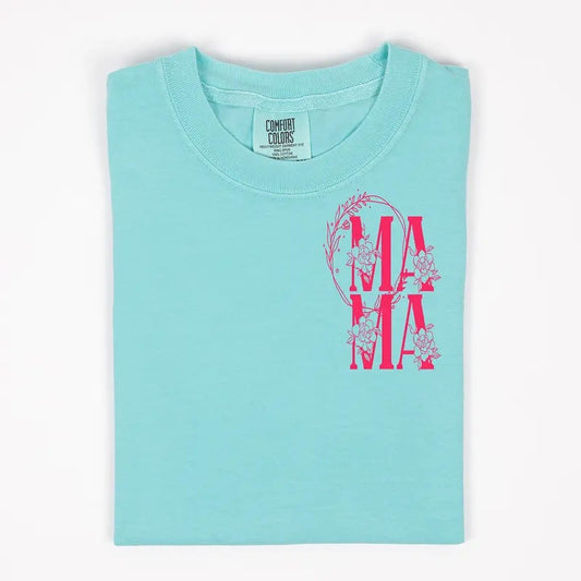 Mama Monogram Comfort Color tshirt - Mama Summer Tee - Monogram Tee Comfortable Top Graphic T Shirt