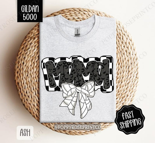Mama Volleyball Bow Gildan T-shirt, Volleyball Mom Shirt, Volleyball Mama Tee Hoodie, Sweatshirt | InkThreadWorks.com