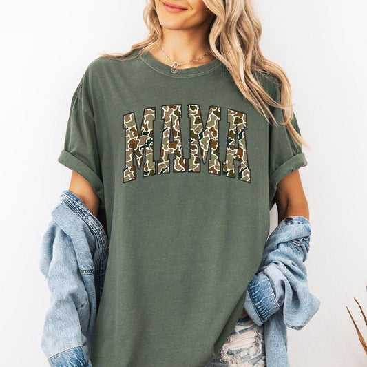 Mama, Camo, Camouflage, Hunting, Retro, Mother's Day Tshirt, Women's Comfort Colors Tee Hoodie, Sweatshirt