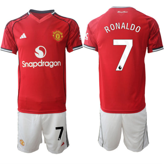 Manchester United #7 Ranoldo 2025 26 Red Home Soccer Jersey Suit