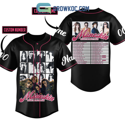 Maneskin Rush World Tour Personalized Baseball Jersey