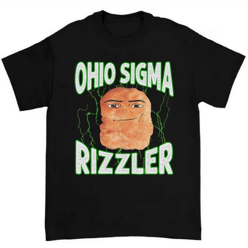 Manfinity Dauomo Ohio Sigma Rizzler T-Shirt Featuring Humorous Graphic Print and Playful Meme Appeal