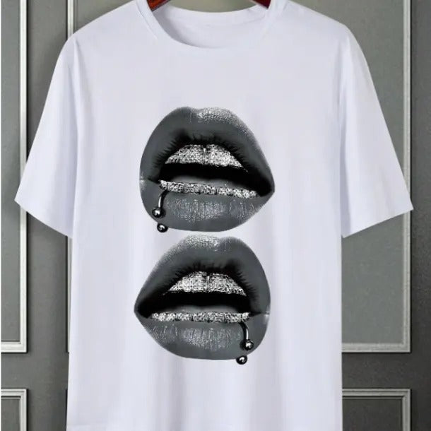 Manfinity EMRG Men's Graphic Slim-Fit T-Shirt Cotton Unisex T-Shirt Menswear Top, Womenswear Top Underwear Streetwear Operator Shortsleeve