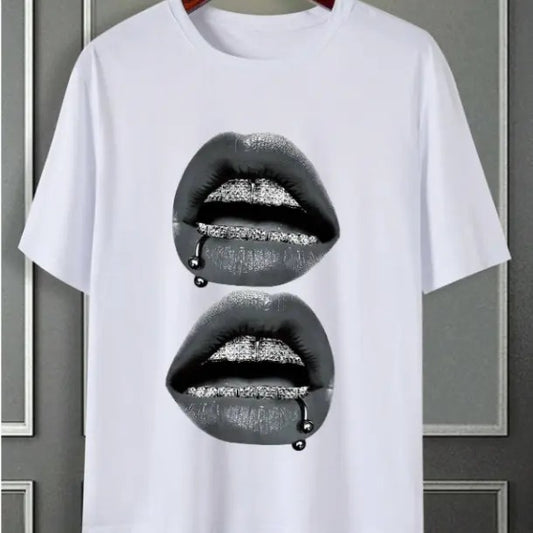 Manfinity EMRG Men's Graphic Slim-Fit T-Shirt Cotton Unisex T-Shirt Menswear Top, Womenswear Top Underwear Streetwear Operator Shortsleeve