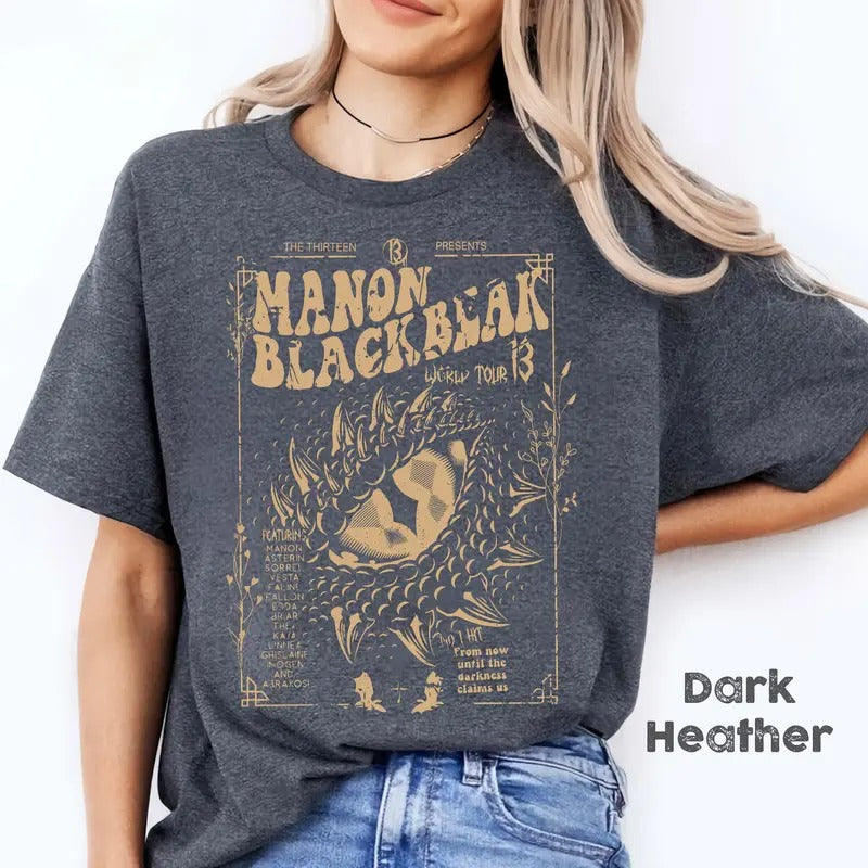Manon Blackbeak Throne of Glass T-Shirt, Sarah J Maas Merch, ACOTAR Crescent City Rhysand, Rowan Whitethorn Shirt, Book...