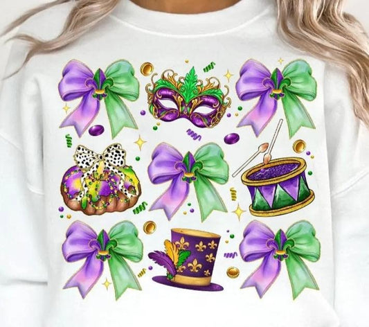 Mardi Gras Coquette DTF Transfers - THIS IS NOT A SHIRT Hoodie, Sweatshirt | InkThreadWorks.com
