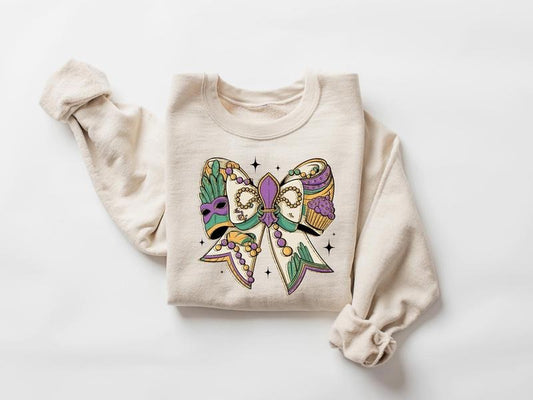 Mardi Gras Coquette Sweatshirt, Mardi Gras Vibes Sweatshirt, Louisiana Mardi Gras Sweatshirt, Mardi Gras Carnival...