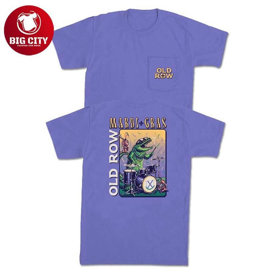 Mardi Gras Gator Band Old Row Two Sided Shirt