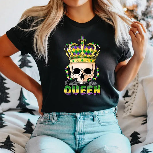 Mardi Gras Queen T-Shirt, Louisiana Queen Shirt, Funny Carnival Party Tee, Mardi Gras Girl Tee, Fleur De Lis Shirt, Mardi Gras Celebration T-Shirt.