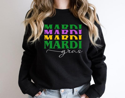 Mardi Gras Sweatshirt, Matching Carnival Hoodies, Mardi Gras Gift Sweatshirt Women, Carnival Lover Long Sleeve. T-Shirts
