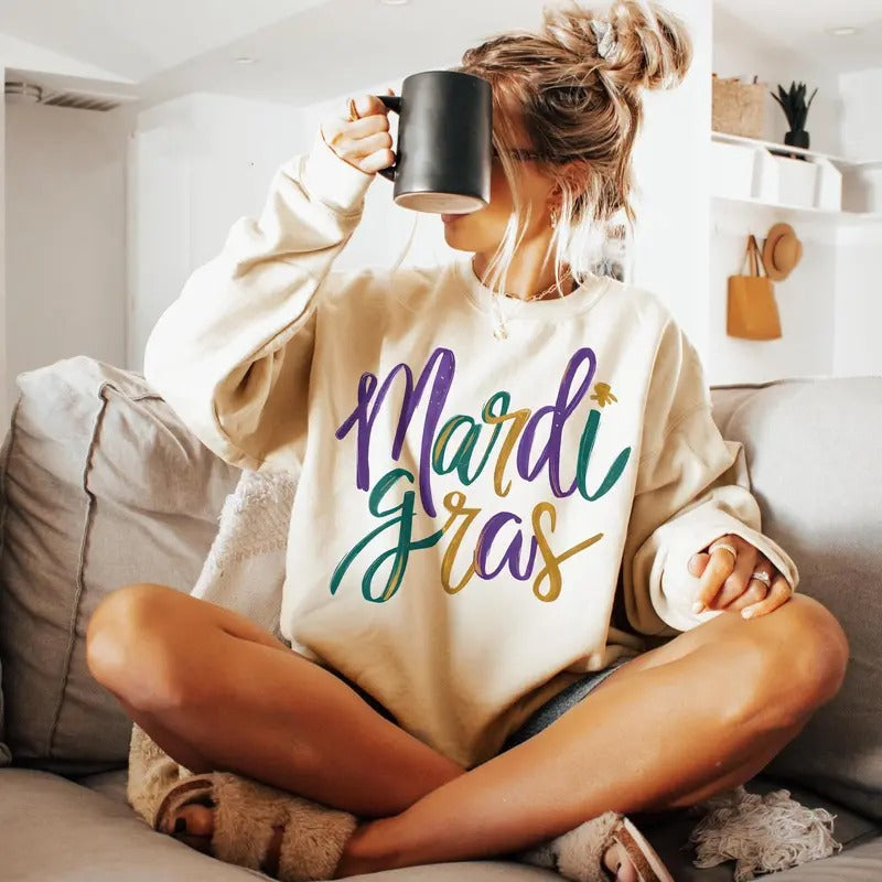 Mardi Gras Tshirt Sweatshirt, Mardi Gras Festival Sweatshirt, Celebration Shirt, Louisiana Tee, Unisex Sweater Pullover...