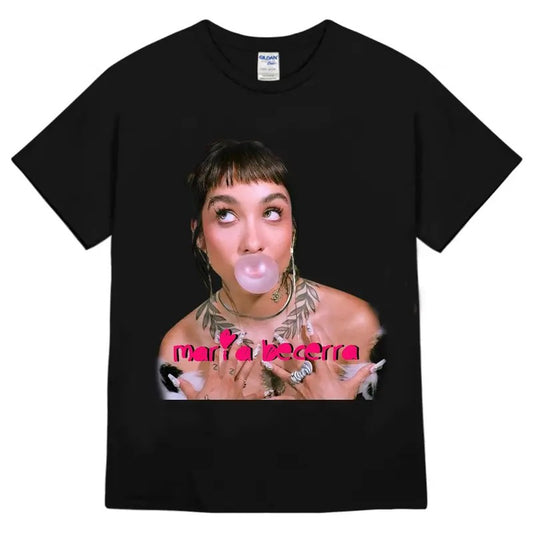 Mariaaa T-Shirt, Becerra Bubble Pink Gum Star Tee, Music Shirt Hoodie, Sweatshirt | InkThreadWorks.com