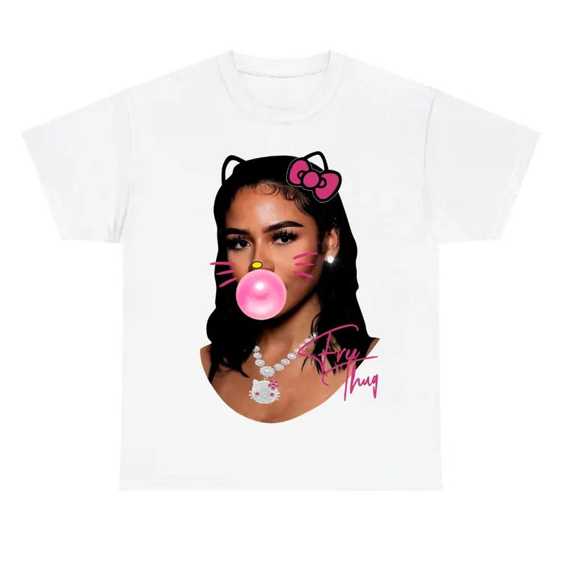 Mariahh Free Thugg Kitty Bubble Gum Pink Shirt Hoodie, Sweatshirt | InkThreadWorks.com