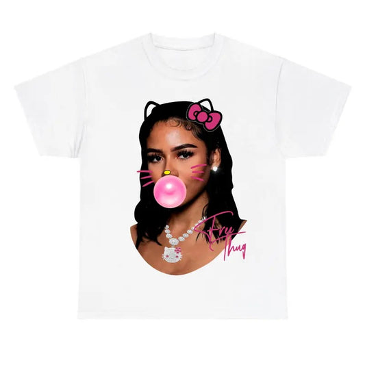 Mariahh Free Thugg Kitty Bubble Gum Pink Shirt Hoodie, Sweatshirt | InkThreadWorks.com
