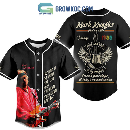 Mark Knopfler Rock And Roll Is My Passion Personalized Baseball Jersey