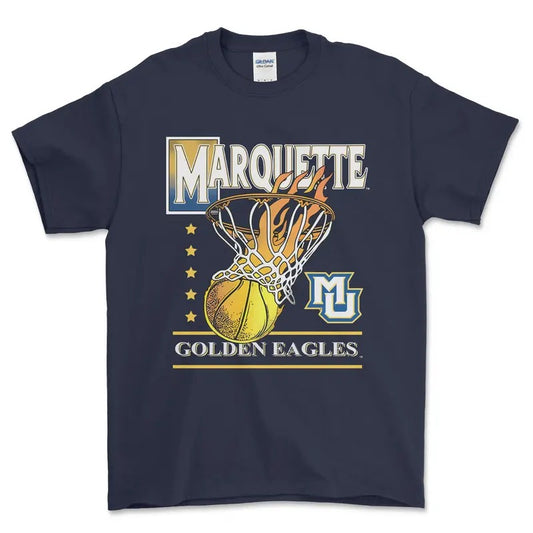 Marquette Golden Eagles Cover Tee, graphic vintage sports tees shirt for men