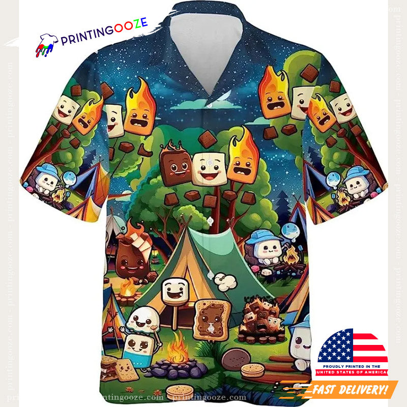 Marshmallow Camping Hawaiian Shirt