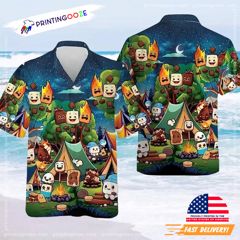 Marshmallow Camping Hawaiian Shirt