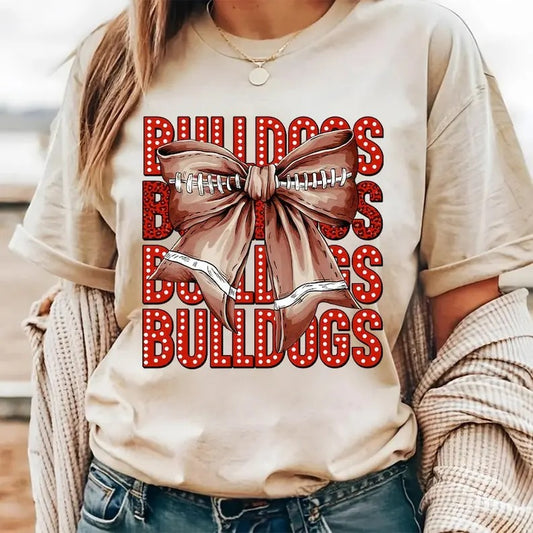 Mascot Coquette Bow T-Shirt , Coquette Bows School Spirit Shirts,High School City Football Team Shirt, Game Day Shirt, shirt trend 2025, shirt best selling tiktok