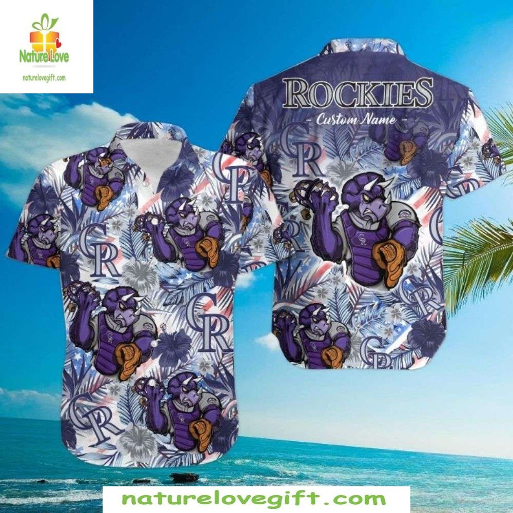 Colorado Rockies MLB Hawaiian Shirt Mascot Swing Aloha Baseball Apparel